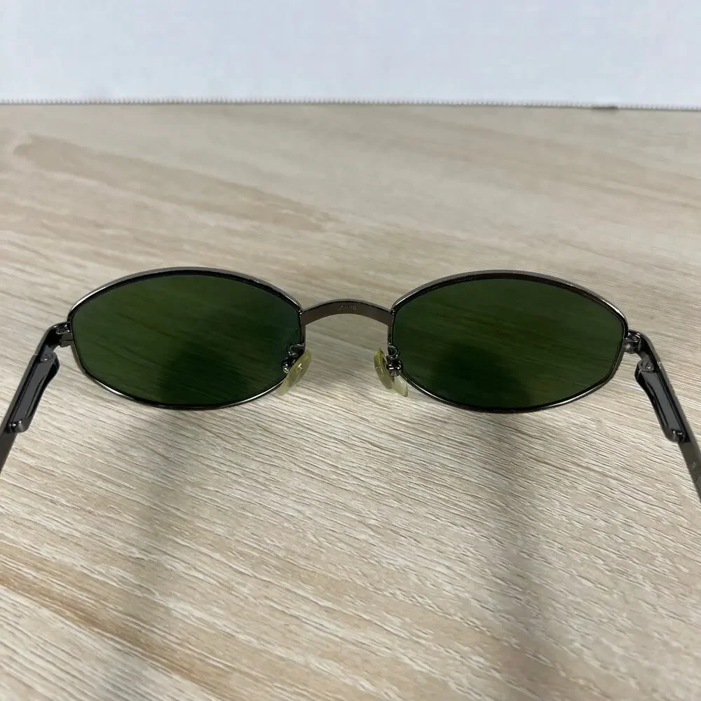 Vintage RARE! Dolce & Gabbana Oval Sunglasses Green Lenses Metal 51-20-140 Italy